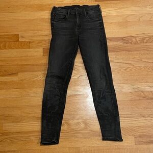 Mother the looker black skinny jeans